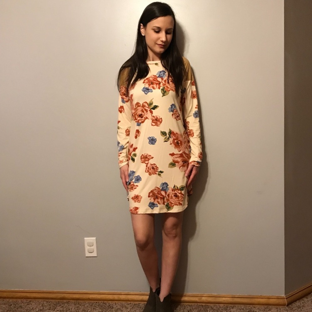NWT suede patch floral dress/tunic